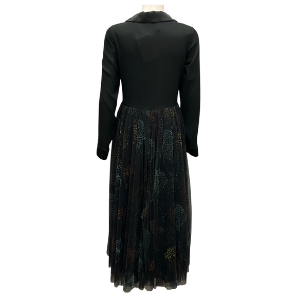 SARA ROKA BLACK MULTI 2023 KENJI TULLE MIDI WRAP DRESS - Picture 3 of 6
